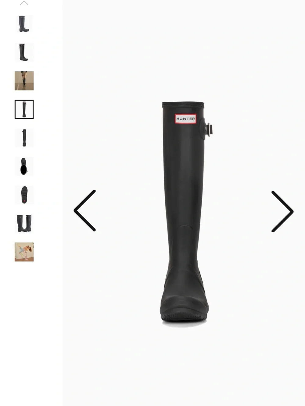 Hunter Matte Black Tall Adjustable Buckle Rain Boots